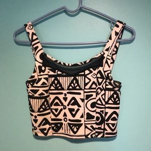 Charlotte Russe printed crop-top tank